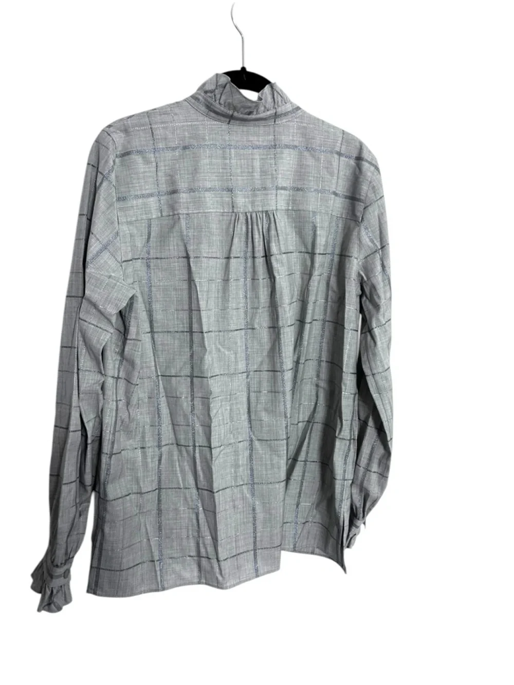 LAFAYETTE 148 New York Wool Blend Windowpane Blouse Size M NWT - Picture 3 of 9